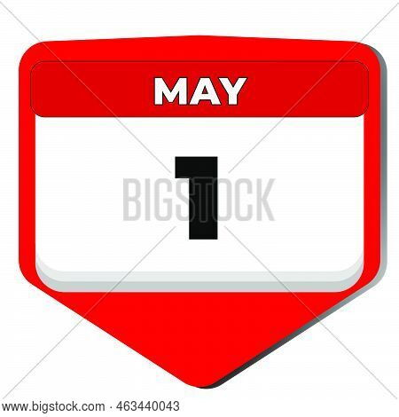 1 May Vector Icon Calendar Day. 1 Date Of May. First Day Of May. 1st Date Number. 1 Day Calendar. On