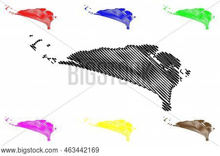 Sherbro And Turtle Islands (republic Of Sierra Leone, Salone, Atlantic Ocean) Map Vector Illustratio