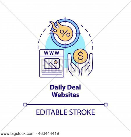 Daily Deal Websites Concept Icon. Be Aware With Traveled Place Information Abstract Idea Thin Line I