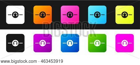 Set Ohmmeter Icon Isolated On Black And White Background. Vector