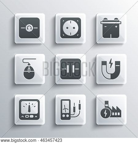 Set Ampere Meter, Multimeter, Nuclear Power Plant, Magnet, Electrolytic Capacitor, Computer Mouse, O