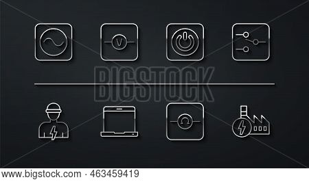 Set Line Ac Voltage Source, Electrician, Switch In Electronic Circuit, Ohmmeter, Laptop, Voltmeter, 