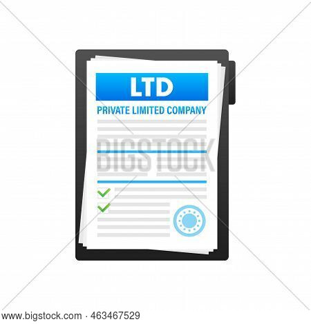 Ltd - Private Limited Company. Business Concept. Vector Stock Illustration.