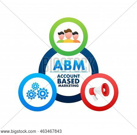 Abm - Account Based Marketing. Business Concept. Vector Stock Illustration.