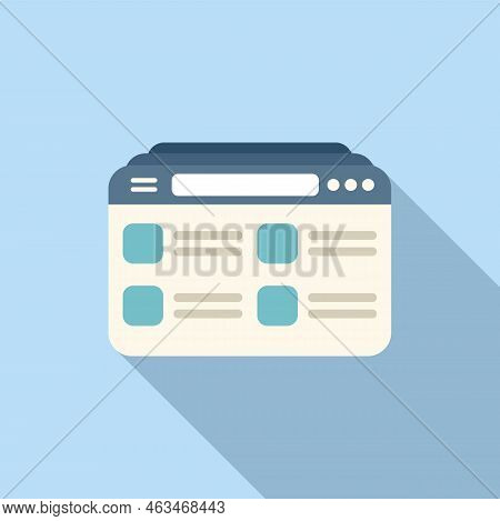 Web Customer Database Icon Flat Vector. Crm Data. Client Software