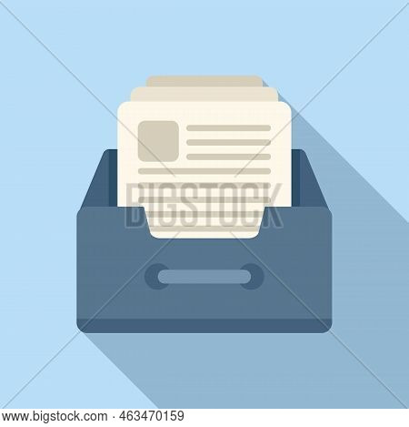 Folder Drawer Icon Flat Vector. Software System. Client Access