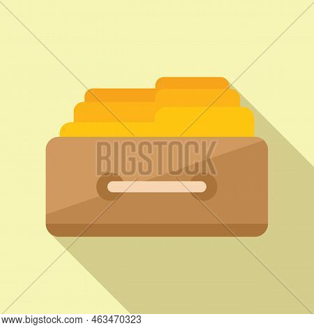 Folder Drawer Icon Flat Vector. Platform System. Consumer Access