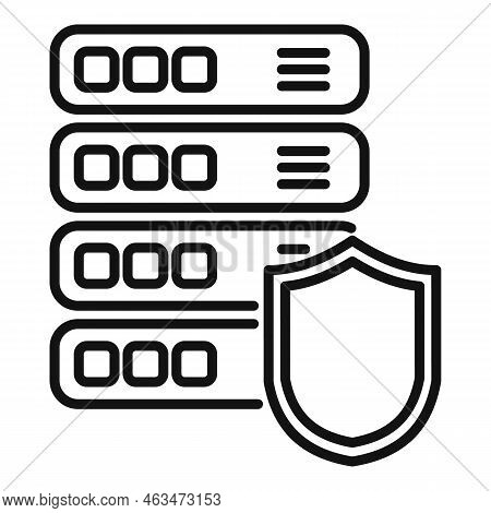 Secured Server Icon Outline Vector. Platform System. Account Strategy