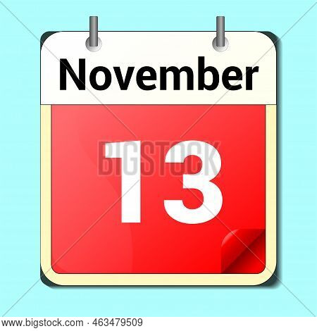 Day On The Calendar, Vector Image Format, November 1