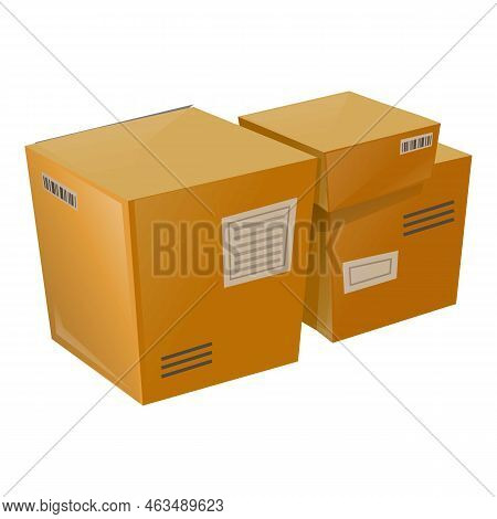 Carton Parcel Icon Cartoon Vector. Postman Bag. Postal Address