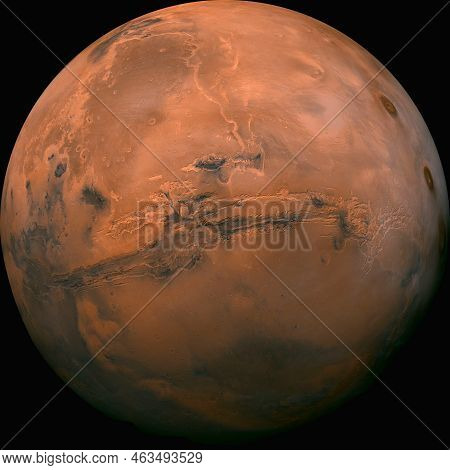 Planet Mars. The Red Planet View From Space.