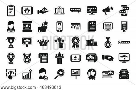Ranking Icons Set Simple Vector. Premium Cup. First Place