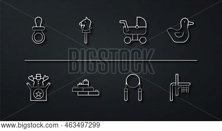Set Line Baby Dummy Pacifier, Jack In The Box Toy, Rubber Duck, Jump Rope, Toy Building Block Bricks