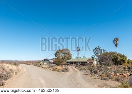 Fraserburg, South Africa - Sep 3, 2022: Road Landscape At Eselfontein Guest Farm On The Historic Pos