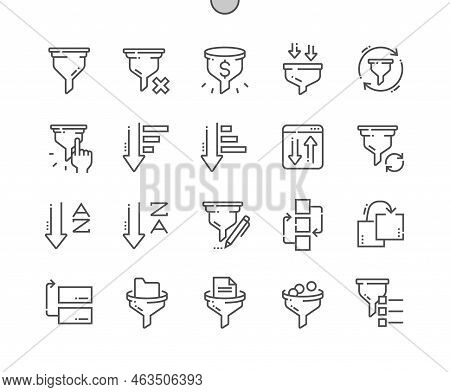 Sorting. Data Processing, Structure Order, Digital Management. Sort A To Z. Pixel Perfect Vector Thi