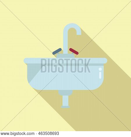 Wash Basin Icon Flat Vector. Service Drain. Water Pipeline