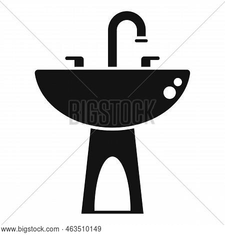 Faucet Basin Icon Simple Vector. Water Pipeline. Sewer Construction