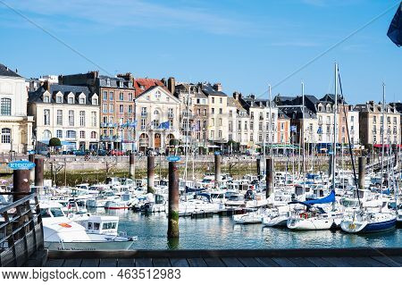 Dieppe, France - August 29 2022: Boats In The Harbour In Dieppe, Fishing Port On The Normandy Coast 