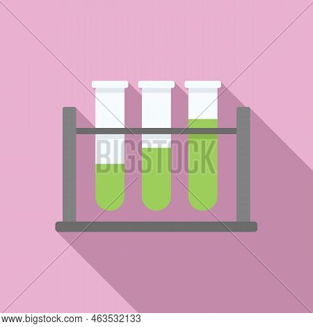 Test Tube Stand Icon Flat Vector. Gmo Food. Gene Biology