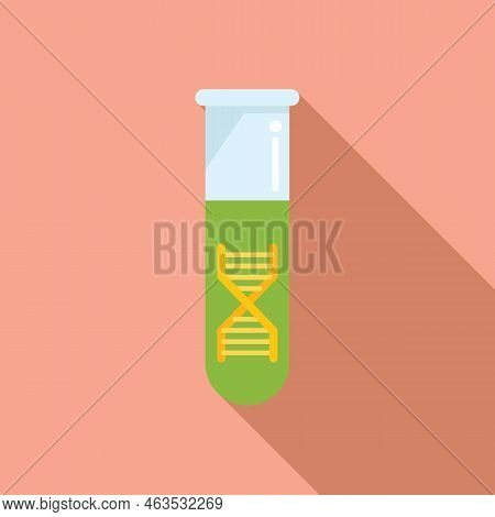 Dna Test Tube Icon Flat Vector. Gmo Food. Medicine Gene