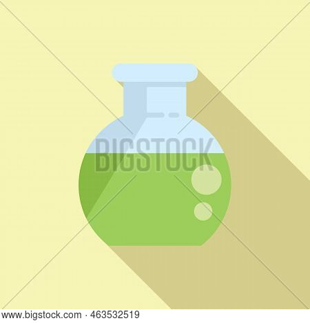 Laboratory Pot Icon Flat Vector. Gmo Dna. Science Gene