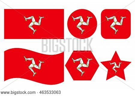 Isle Of Mann Flag Simple Illustration For Independence Day Or Election. Simple Icon For Web