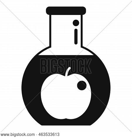 Dna Flask Apple Icon Simple Vector. Gmo Food. Gene Medicine