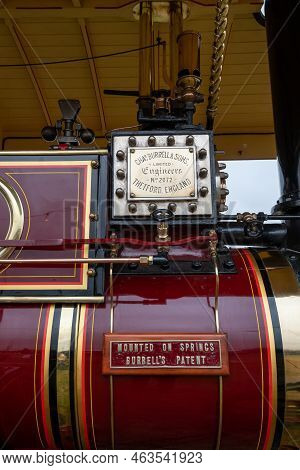 Tarrant Hinton.dorset.united Kingdom.august 25th 2022.a Restored Burrell Showmans Traction Engine Ca