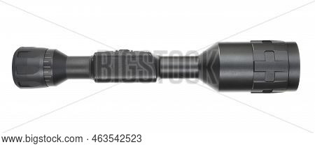 Side View Oif A Riflescope With Night Vision Isolated On White