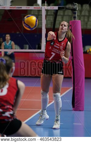 Istanbul, Turkey - April 02, 2022: Kiera Van Ryk In Turk Hava Yollari Vs Ptt Turkish Sultans League 