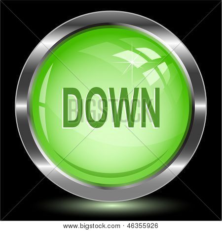 Down. Internet button. Vector illustration.