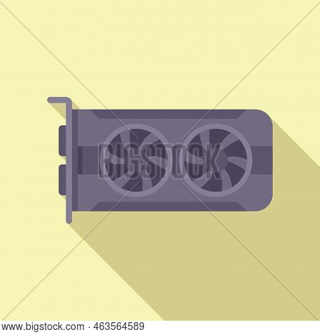 Gpu Graphic Card Icon Flat Vector. Computer Pc. Video Cpu