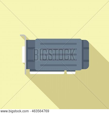 Graphic Card Icon Flat Vector. Computer Pc. Gpu Video