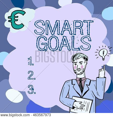 Handwriting Text Smart Goals. Business Showcase Mnemonic Used As A Basis For Setting Objectives And 