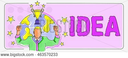 Conceptual Caption Idea. Business Overview Impression That Tries To Portray The Overarching Scope Or