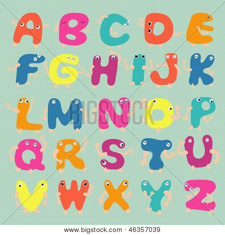 Divertido alfabeto Letras Eps10 formato vectorial