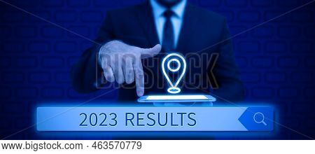 Conceptual Display 2023 Results. Word Written On Any Outcome Of An Action Or Event That Happens In T