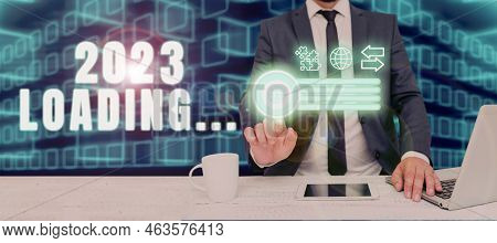 Text Caption Presenting 2023 Loading.... Business Overview A Year Composed Of A Series Of Events Tha