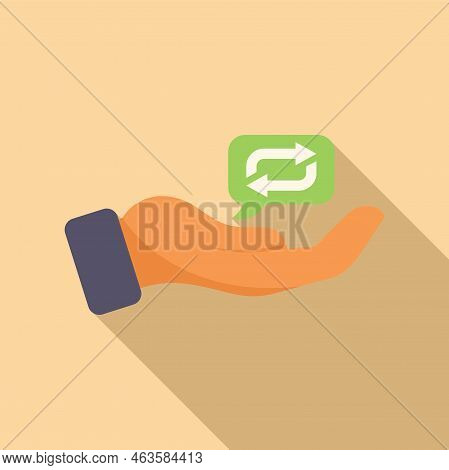 Keep Data Repost Icon Flat Vector. Check Market. Page Document