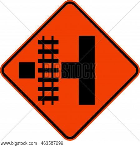 Highway Light Rail Transit Grade Crossing Left Sign