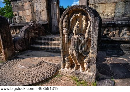 Guardstone Of Vatadage In Polonnaruwa, Sri Lanka