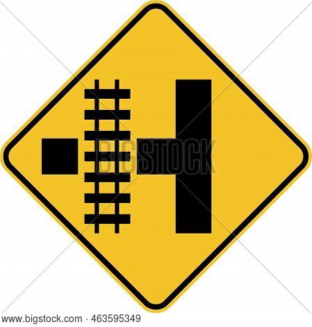 Highway Light Rail Transit Grade Crossing Left Sign
