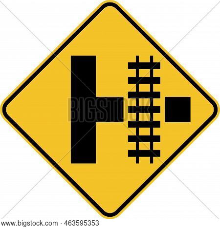 Highway Light Rail Transit Grade Crossing Right Sign