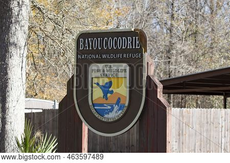 Bayou Cocodrie National Wildlife Refuge Louisiana/usa - February 4 2022: Department Of Interior U.s.