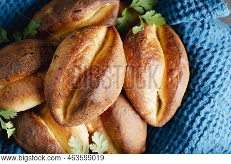 Delicious Soft Parker House Rolls With Garlic Butter. A Parker House Roll Is A Bread Roll Made By Fl