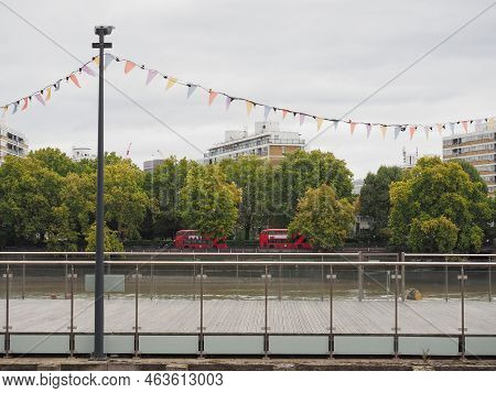 London, Uk - Circa October 2022: Churchill Gardens Housing Estate Seen From River Thames