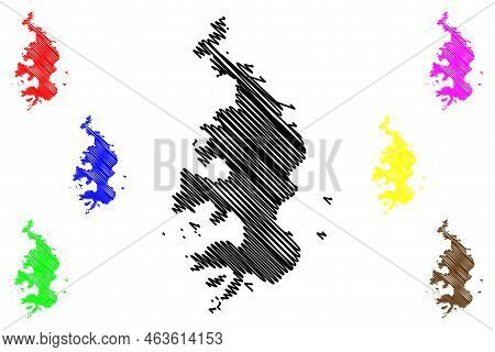 Bryher Island (united Kingdom Of Great Britain And Northern Ireland, England) Map Vector Illustratio