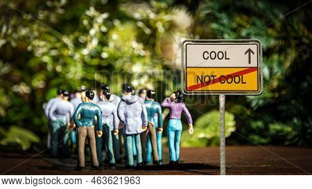 Street Sign The Direction Way To Cool Versus Uncool