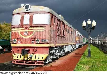 Chelyabinsk, Russia - September 17, 2016: Soviet Diesel Locomotive Tep60 In The Museum Of History Of