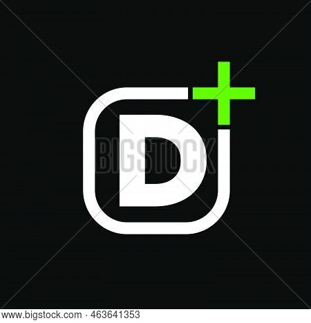 D Plus Monogram. D Plus Company Name Initial Letter Icon.